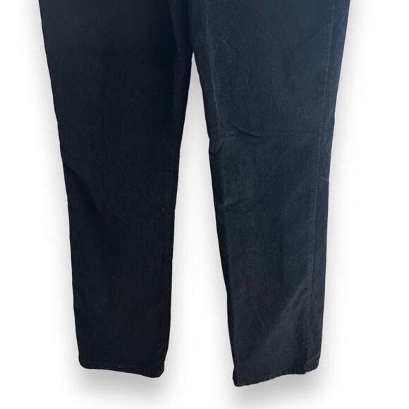 Y2K Gloria Vanderbilt Corduroy Pant Jeans Sz 14 Black Straight Leg High Rise - Picture 6 of 16